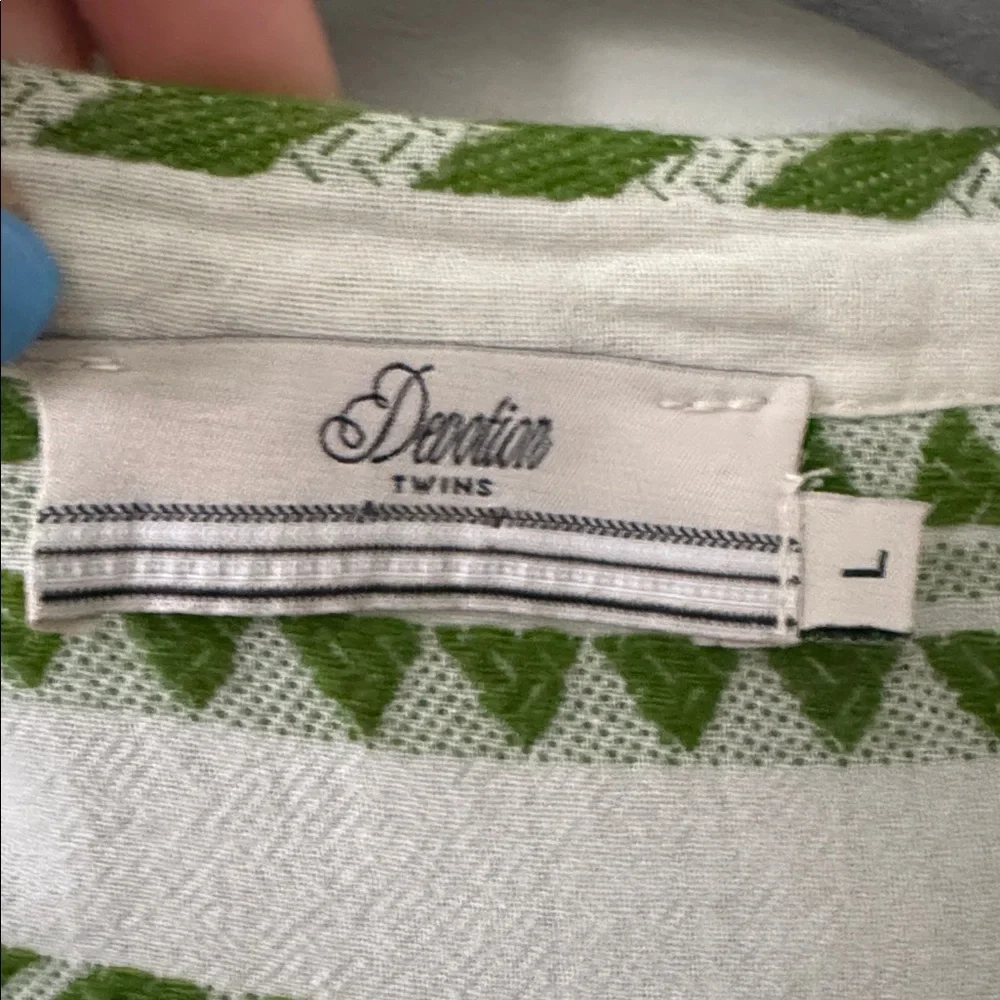 Tuckernuck Devotion Twins Green White Print Dress L - Picture 11 of 11